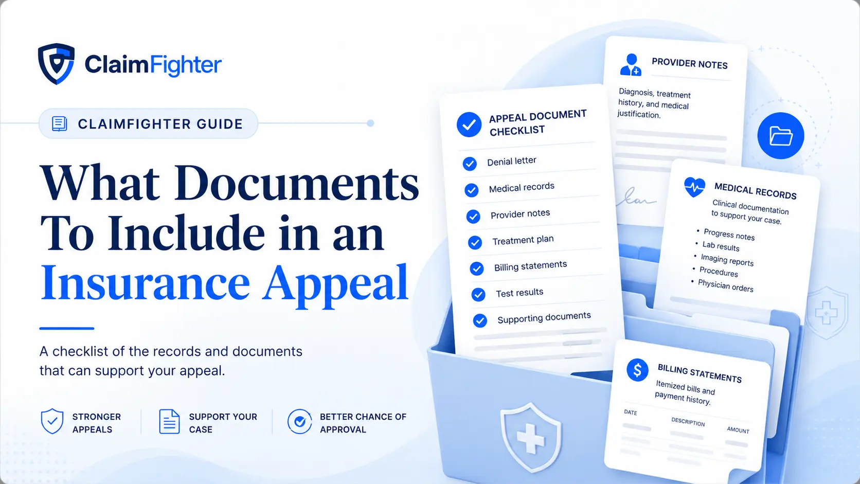 Document stack with appeal checklist